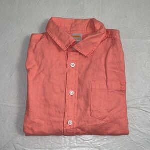 Gymboree salmon linen button down shirt M 7-8